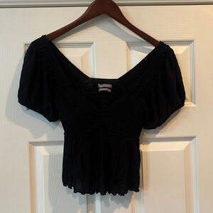 Urban Outfitters Black Puff Sleeve Blouse